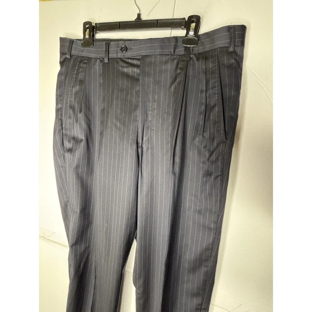 Brooks Brothers 1818 Madison Wool Blue Pinstripe Dress Pants Mens 40x34 Pleated